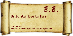 Brichta Bertalan névjegykártya